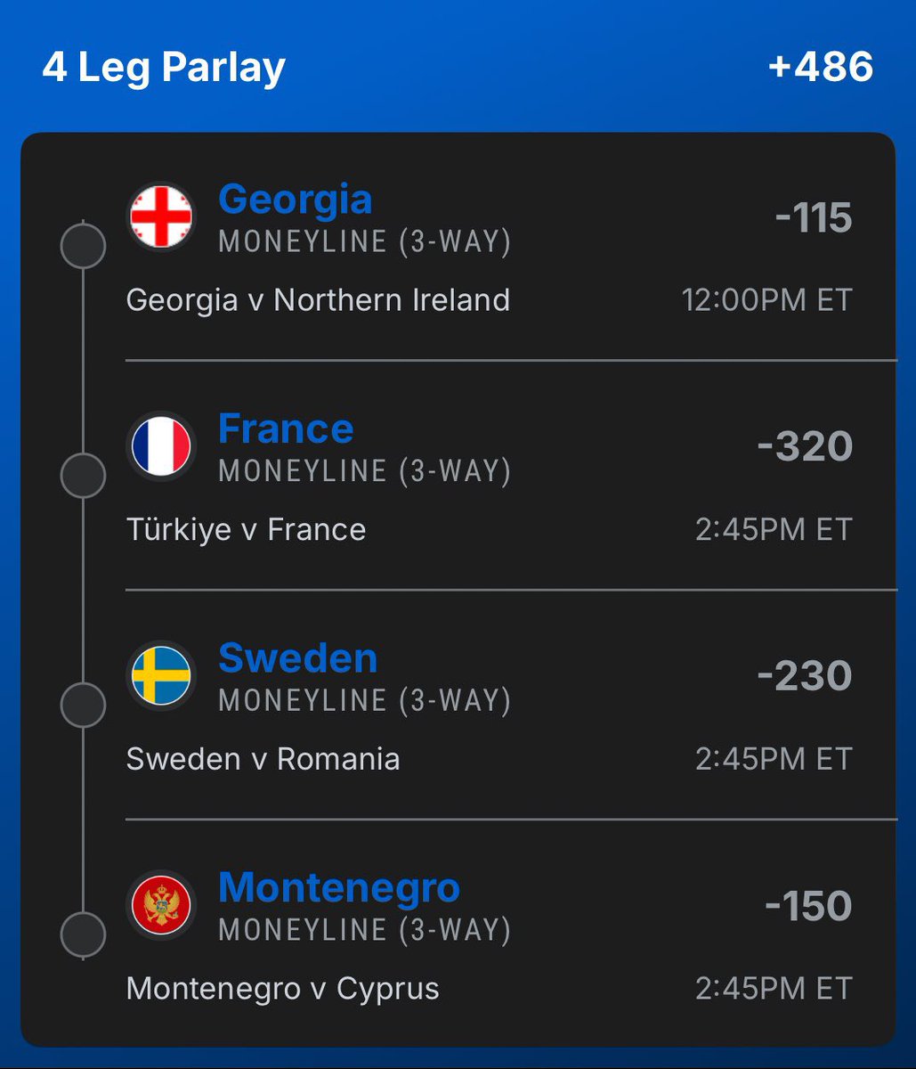 SplashpixSports's tweet photo. SOCCER FRIDAY FREE PLAY OF THE DAY ⚽️

Sweden ML⚽️
France ML⚽️
Georgia ML⚽️
Montenegro ML⚽️

1 Unit 🎁 +486 Odds 💰￼ https://t.co/SiRZAXTjTL