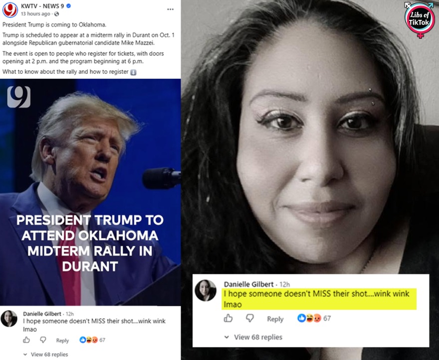 libsoftiktok's tweet photo. Hey @FBI, this person appears to be threatening an ass*ssination against President Trump https://t.co/RTcgVtFpt2