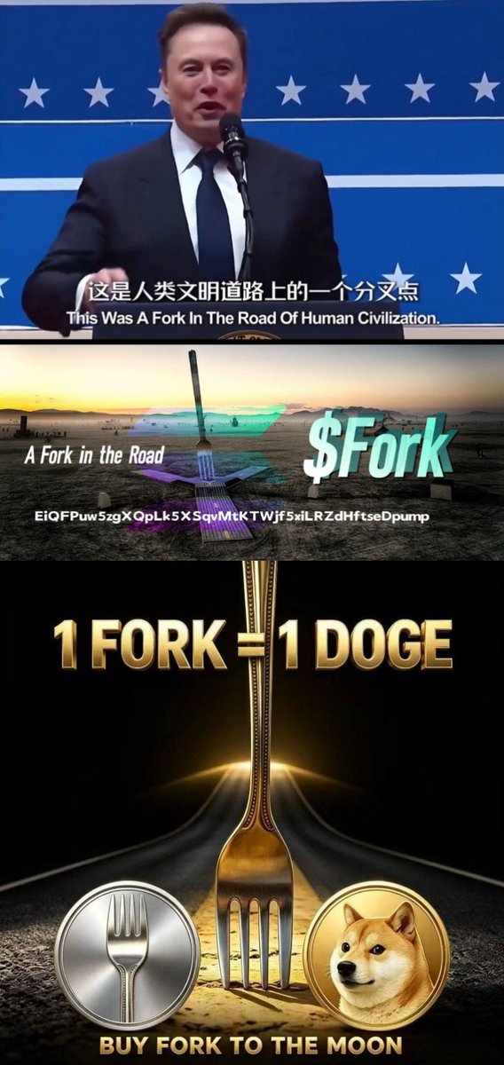 lao_baqu's tweet photo. @moonshot A Fork in the Road
In this state‑banquet photograph, the fork Musk holds is more than tableware. It visualizes Musk’s philosophy: life is full of turning points, every fork represents a critical choice for the future. 
$FORK https://t.co/mhQ42orc0c
