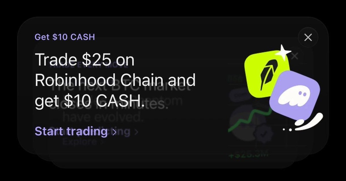 CrypzoidX's tweet photo. 🚨 FREE $10 Airdrop For Random users 👀

1️⃣ Update your Phantom app
2️⃣ Look for the Robinhood Chain promo banner
3️⃣ Trade $25+ (buy a meme coin & swap back if you want)
4️⃣ Boom. $10 Reward after verification 💸

This promo is account-specific, so you have to see the banner to claim it 🙌 👏