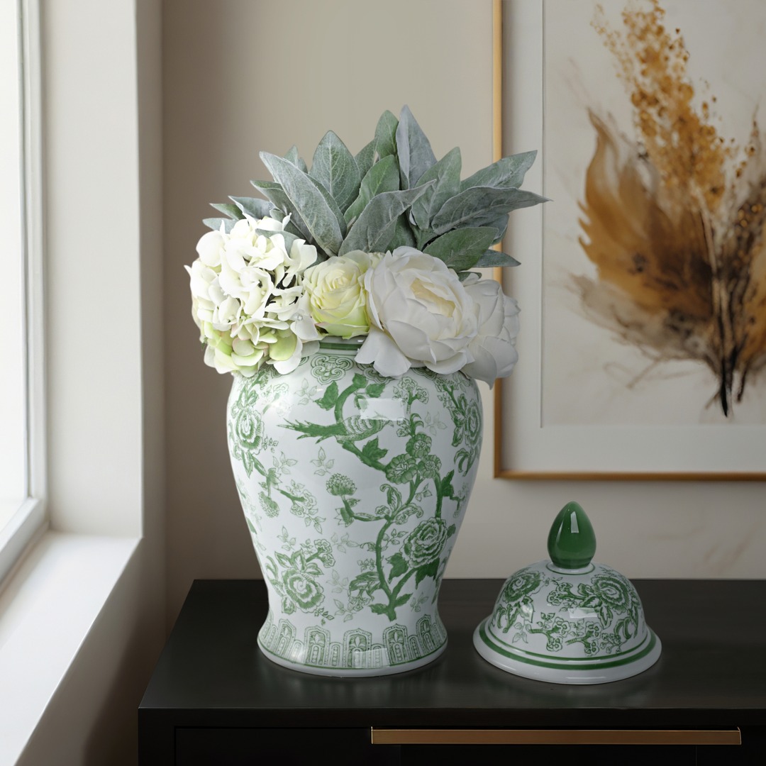 danieljdevries's tweet photo. Chinoiserie is the rare style that never needed a comeback.

It began in Europe in the 1600s and 1700s, inspired by the porcelain, silk, and lacquerware arriving through trade with East Asia. European artisans turned that inspiration into their own vocabulary of birds, blossoms, winding garden scenes, pagodas, and little bridges, all painted with a light, playful touch. Baroque, Rococo, and Hollywood Regency each borrowed it, and each era made it feel current again.
Three things keep it relevant. It is rooted in nature, and garden motifs age well. It flexes, fitting a clean modern space as easily as a layered traditional one. And it carries a hand-painted, collected quality that no single trend cycle can claim.

Today's Sagebrook Home collection puts that range on display. Our green and white 18" Bird and Flower Temple Jar, a standout seller this year, keeps the classic motif front and center. The 18" Cherry Blossom Temple Jar shifts to warm brown branches on white, with a lid that comes off for stems. The Chinoiserie Pot Planters come as a blue-and-white pair, 10" and 12", for plants inside or on the patio. And the 18" Pinwheel Flower Stool proves the pattern works as furniture too.

An evergreen style only pays off when shoppers can see it clearly wherever they look. We make that part easy, providing site-ready photography and detailed content for every SKU so partners can go live fast on their ecommerce site and social. When ecommerce, omnichannel, social, and AI discovery all draw on the same rich content, a style this timeless keeps finding new buyers.

What is the one classic look your customers never stop asking for?

#WholesaleDecor #SagebrookHome