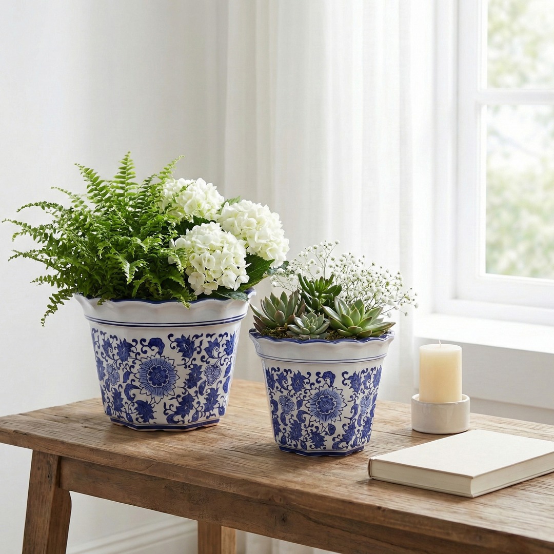 danieljdevries's tweet photo. Chinoiserie is the rare style that never needed a comeback.

It began in Europe in the 1600s and 1700s, inspired by the porcelain, silk, and lacquerware arriving through trade with East Asia. European artisans turned that inspiration into their own vocabulary of birds, blossoms, winding garden scenes, pagodas, and little bridges, all painted with a light, playful touch. Baroque, Rococo, and Hollywood Regency each borrowed it, and each era made it feel current again.
Three things keep it relevant. It is rooted in nature, and garden motifs age well. It flexes, fitting a clean modern space as easily as a layered traditional one. And it carries a hand-painted, collected quality that no single trend cycle can claim.

Today's Sagebrook Home collection puts that range on display. Our green and white 18" Bird and Flower Temple Jar, a standout seller this year, keeps the classic motif front and center. The 18" Cherry Blossom Temple Jar shifts to warm brown branches on white, with a lid that comes off for stems. The Chinoiserie Pot Planters come as a blue-and-white pair, 10" and 12", for plants inside or on the patio. And the 18" Pinwheel Flower Stool proves the pattern works as furniture too.

An evergreen style only pays off when shoppers can see it clearly wherever they look. We make that part easy, providing site-ready photography and detailed content for every SKU so partners can go live fast on their ecommerce site and social. When ecommerce, omnichannel, social, and AI discovery all draw on the same rich content, a style this timeless keeps finding new buyers.

What is the one classic look your customers never stop asking for?

#WholesaleDecor #SagebrookHome