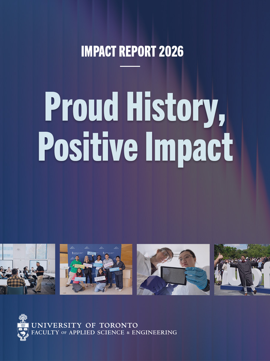 UofTEngineering's tweet photo. 📊 NOW AVAILABLE: #UofTEngineering Impact Report 2026 — Proud History, Positive Impact

Published annually since 2009, our annual reports use stories, images, video &amp; data to highlight some of our proudest accomplishments from the past academic year.

🔗 https://t.co/tDkbsa5nwN https://t.co/u4vAsJZ9KN