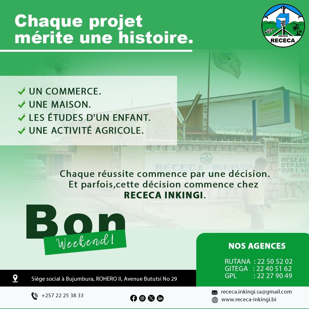 Receca_Inkingi's tweet photo. Bon week-end à tous !

#receca #inkingi #weekend https://t.co/PEDwXdNtRF