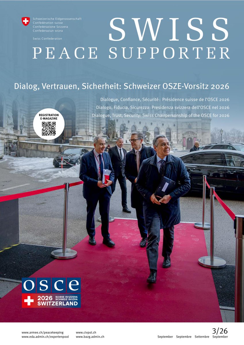 SwissPeaceHR's tweet photo. The strength of the #OSCE lies in day-to-day diplomacy. The latest issue of #SwissPeaceSupporter highlights this, featuring articles on all three OSCE dimensions 🌍

👉This map shows the entire OSCE space: https://t.co/HQHixGGA0y
👉 Read more: https://t.co/axlTGtkBqh https://t.co/0ohPOCGMn3