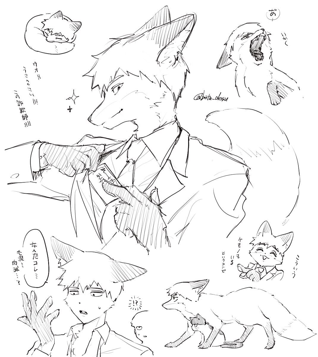bota_desu's tweet photo. がっつり獣でケモ化、狐隆🦊とモ🐱 https://t.co/HcLOLN2NBI