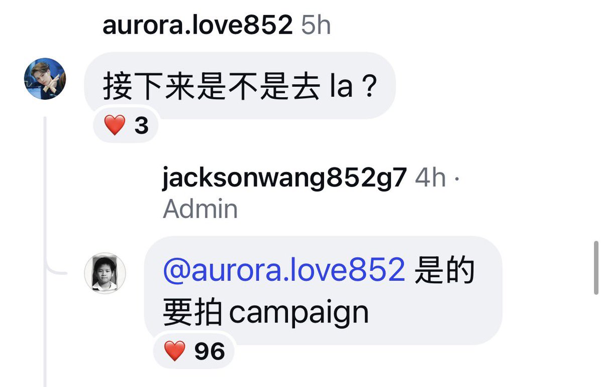 JackieHKGurl328's tweet photo. Jackson on IG channel:

Are you going to LA?
Jackson: yes need to shoot campaign.

#JacksonWang https://t.co/FJfpHQ6C7K