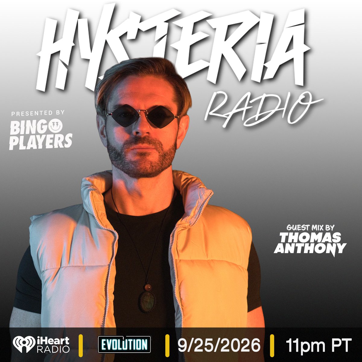 Hysteria_Radio's tweet photo. Tune into @iHeartRadio @EvolutionRadio tonight at 11 pm PT // 2 am ET for a guest mix from @itstomanthony on Hysteria Radio presented by @bingoplayers!

#music #radio #edm #housemusic #dancemusic #electronicmusic #iheart #evolution https://t.co/r2D7R5mIhA