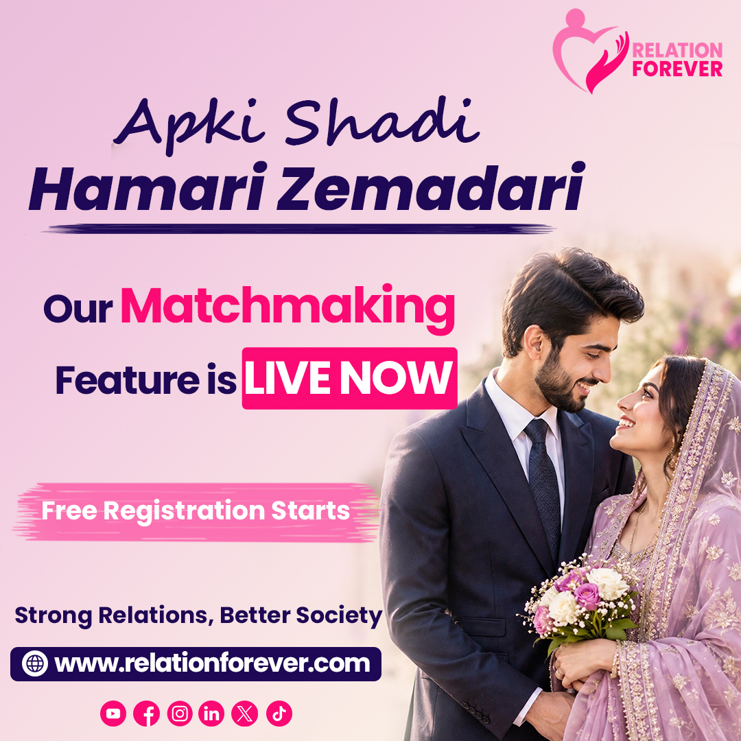relationforeve's tweet photo. Apki Shadi, Hamari Zemadari
Our Matchmaking Feature is LIVE NOW
Free Registration Starts
Strong Relations, Better society

https://t.co/ZFy8dnWh4I

#RelationForever #relationships #StrongRelationships #matchmaking #marriagelife #marriagegoals #marriagevibes #marriageadvice https://t.co/BRXK3RMrR2