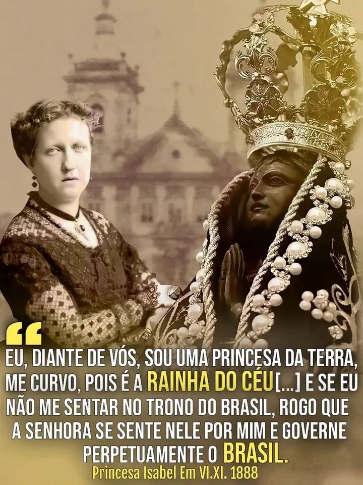 cgmariano's tweet photo. "EU, DIANTE DE VÓS, SOU UMA PRINCESA DA TERRA, ME CURVO, POIS É Á RAINHA DO CÉU[...] E SE EU NÃO ME SENTAR NO TRONO DO BRASIL, ROGO QUE A SENHORA SE SENTE NELE POR MIM E GOVERNE PERPETUAMENTE O BRASIL."

Princesa Isabel Em VI.XI. 1888 https://t.co/uMwjErmHBN
