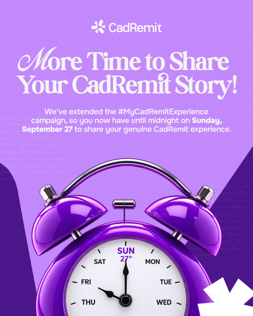 CadRemit's tweet photo. You asked, and we listened! 😁
You now have more time to share your genuine experience with us.

So, get recording and start uploading your stories 😄💜 https://t.co/zCdxJ0HMa8