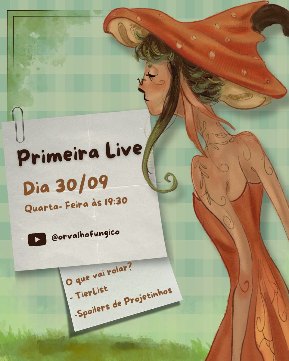 orvalhofungico's tweet photo. EU VIM FAZER UM ANÚNCIO 🚨

Vou fazer minha primeira Live no YouTube essa semana que vem galerinha!
Dia 30/09 (Quarta-feira) 
As 19:30h

Vamos interagir!! Quem que eu vou ver por lá? 🥺🍄 https://t.co/YYwEzYd399