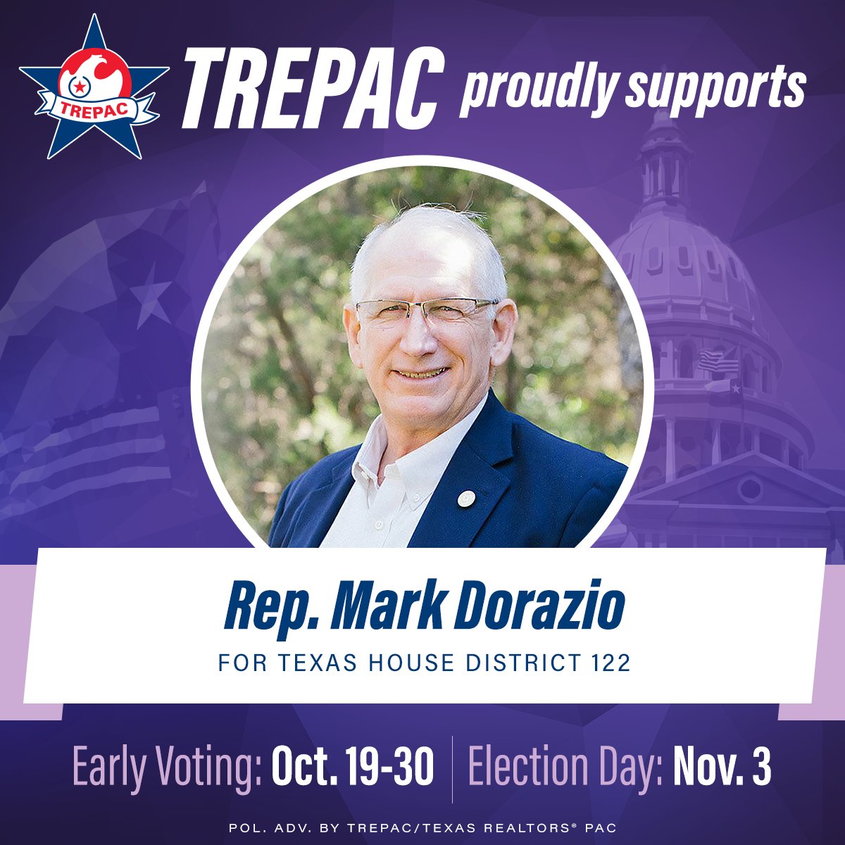 TexasTREPAC's tweet photo. We are proud to support @DorazioforTexas for #HD122 #txlege https://t.co/cuE8VoQZXX