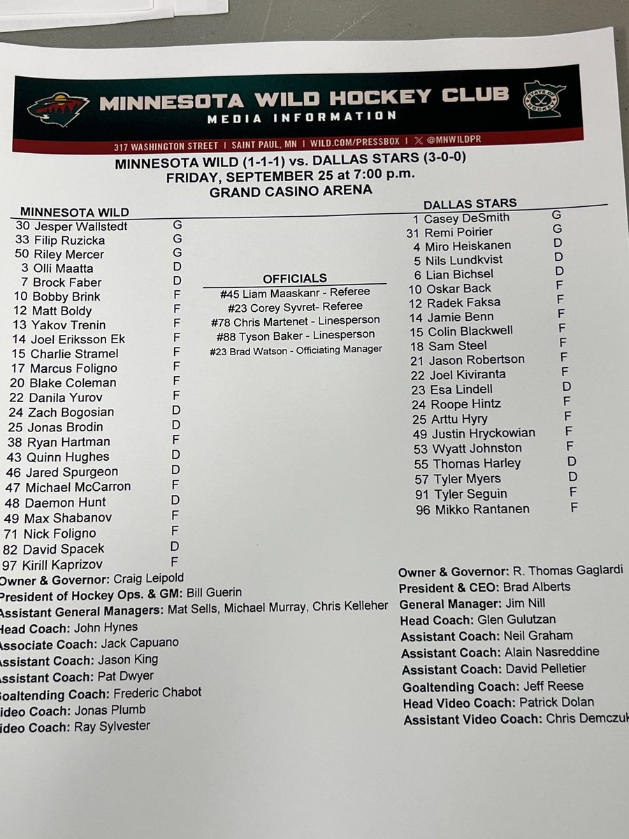 RussoHockey's tweet photo. Stars using tonight as largely a dress rehearsal, too https://t.co/1J748WtljH