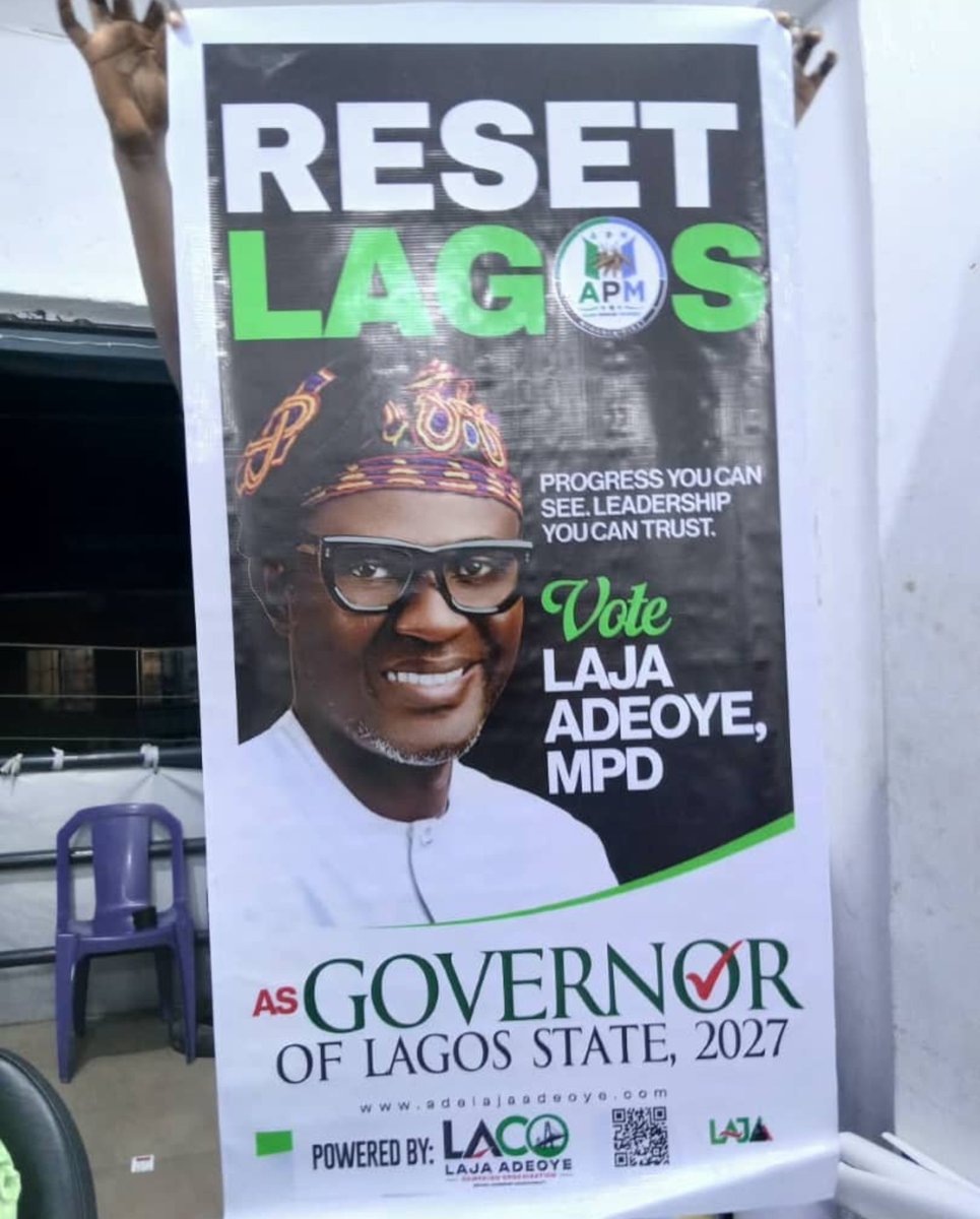 victorchrist012's tweet photo. It’s time to #RESETLAGOS.
Therefore we need "progress you can see" and "leadership you can trust."
That’s why as a #RESETTER, I’m asking for your support & vote for Laja Adeoye, MPD as your next Governor of Lagos State, 2027.
Let’s build the future we deserve. https://t.co/k12VSkPFPY