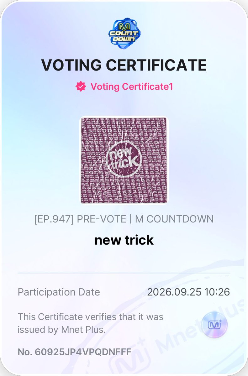 RoseFocused's tweet photo. Vote for New Trick on Mnet Plus App 5× a day, per account, through Tuesday! 🗳️ 

Keep streaming too! Streams  are an important component of the voting process. Every vote and every stream counts! 

KEEP STREAMING NEW TRICK 
#ROSÉ_newtrick #ROSÉ https://t.co/eqTxMGJoPm