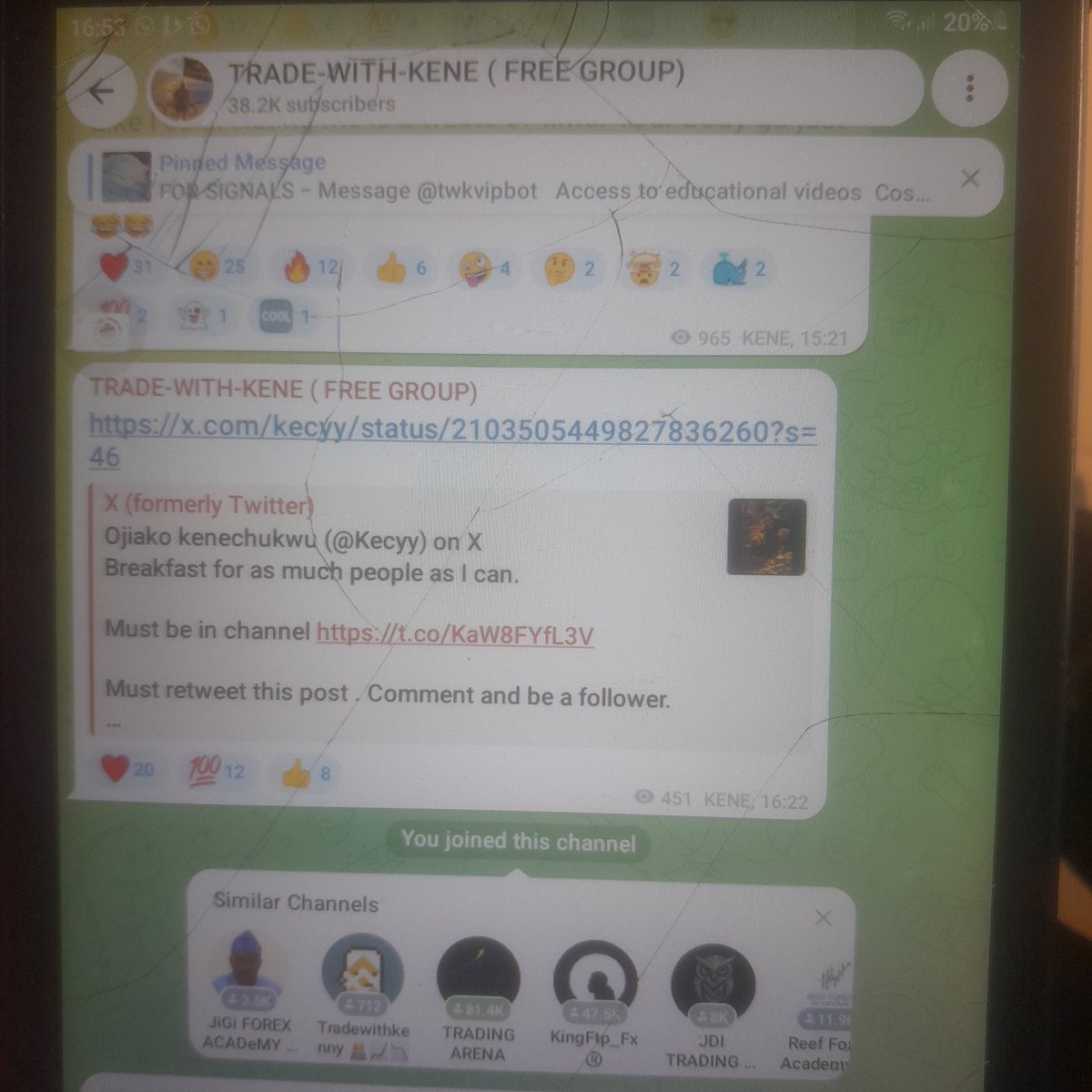 KelechiOko10097's tweet photo. @Kecyy Joined telegram channel

Follower

Retweeted

8141793615
Opay
Kelechi okocha

#Kenedeyforyou https://t.co/ohTUpUsWOx