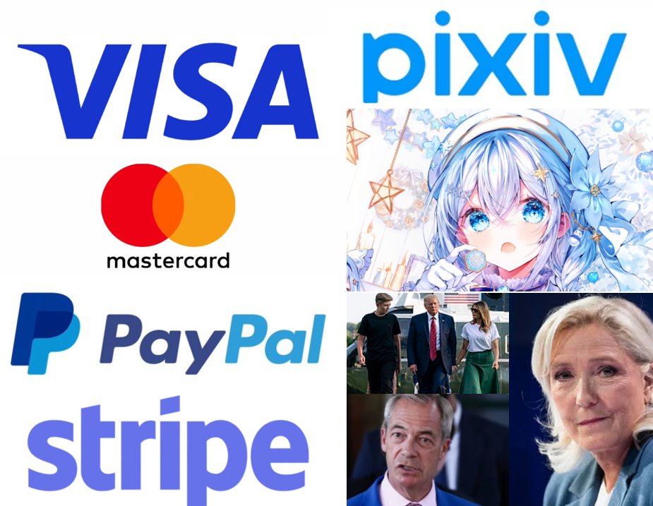 AI_EmeraldApple's tweet photo. Banking access is pretty much a requirement to live in the modern world. The powers that be are 100% aware of that.

Unelected officials who oversee our largest payment processors and international banking giants hold so much power that not only are they able to compel censorship on fantasy and art platforms like Pixiv, Clipstudio paint, but they are also able to debank and restrict "problematic" people from access to financial services.

People like the Trump Family, Marine Le Pen, Nigel Farage... and hundreds more people have experienced debanking, where their bank access has been revoked, and their ability to buy and sell has been severely impacted. 

You can disagree politically with these people all you want, but the fact of the matter is that this kind of authoritarian abuse of power by unelected officials doesn't land on just one party. Many others are on the other side of the camp, pro-Palestine supporters who have also been de-banked. 

The problem is far worse than just problematic anime, fiction, stories, or illustrations that land in the world of taboo... It means that even powerful people can have their access to money restricted, and regular people like us would not be able to do anything if the international banking system came after us.

They are more powerful than sovereign nations when it comes to "managing their risk", being able to compel censorship from a nation full of journalists and artists... and the worst part about all of this is that all the "alternatives" have become regulated to death, making it impossible to escape from this situation.