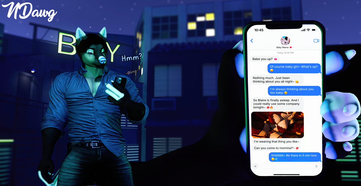 Bluefurryninja's tweet photo. "𝐋𝐚𝐭𝐞 𝐍𝐢𝐠𝐡𝐭 𝐓𝐞𝐱𝐭𝐬~"

I wonder who's texting him this late at night~

Thank you my best friend @INGATORII for the lovely selfie~

Shout out to best bread since sliced bread (primfeed/Bsky) for the inspiration~

#SecondLife #SL #SLPhotography #Furries #FurryNSFW #NSFW https://t.co/qYflMGBxvu