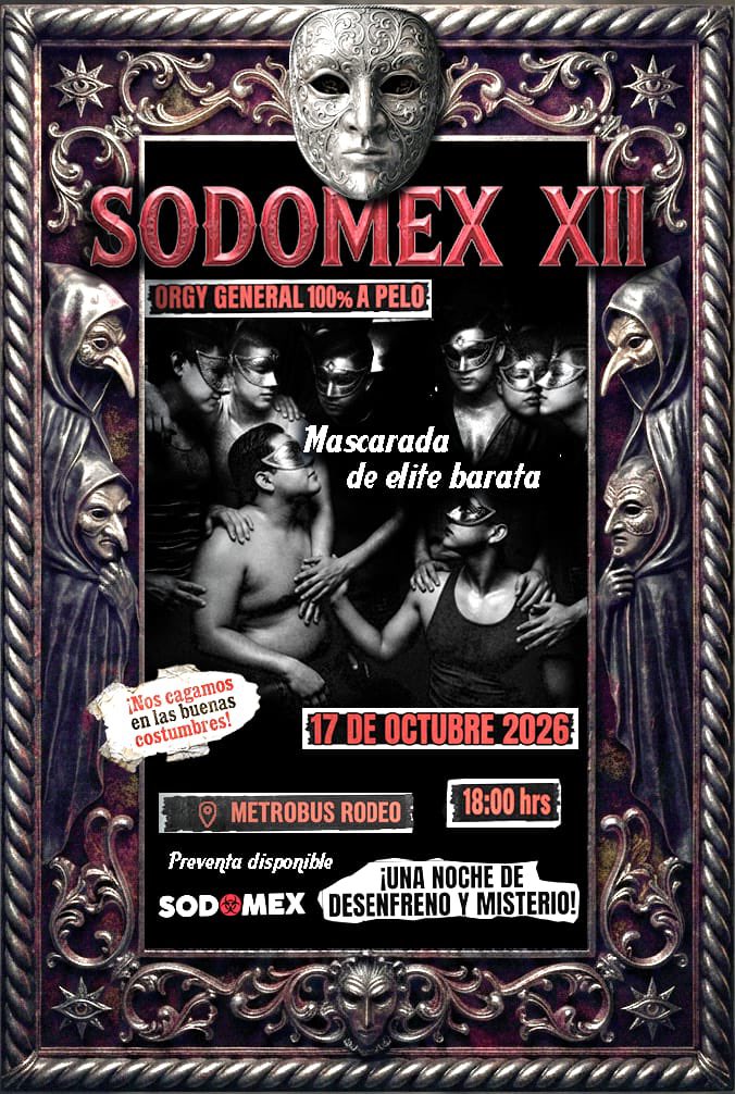 SoDo_MexP3's tweet photo. Próximo sábado 17 de octubre tenemos una cita…

¡Vente! 💦💦💦 con @PutoTragonP3 @ezoom21 @azulitomexicano @BareVaqueroMx @BALAM_REX

Entradas ya disponibles. https://t.co/E8LxzLJn15