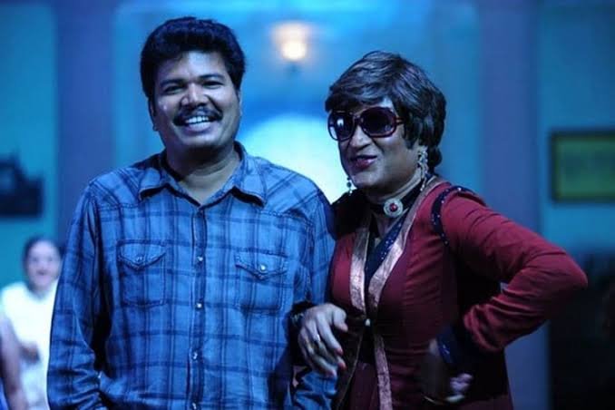 villan_ajith_'s tweet photo. Un seen pic thalaivar and Shankar 🌈🌈 https://t.co/D2nga8np8t