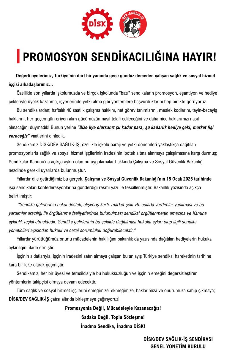 MjdatTOPCU's tweet photo. @merFarukAlbay19 Sendikacılık yapmayan, işçinin emeğini, kanını sömüren sendikalara kızıyoruz. Beceriksiz KOPYALA-YAPIŞTIR sendikalara kızıyoruz. İşçiyi promosyon, eşantiyonlarla kandıran aidatlarla saltanat süren Sendikalara kızıyoruz. https://t.co/2vHQvzbjdo