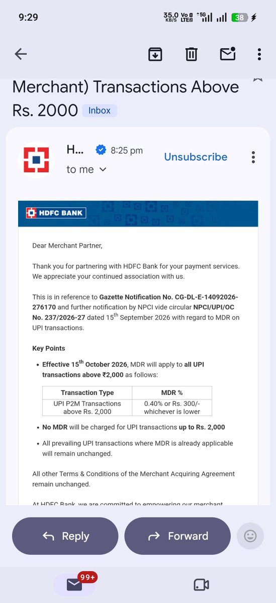 primedmyt's tweet photo. Hdfc bank send me email regarding new mdr charges above 2000 https://t.co/00fWwvB8y0