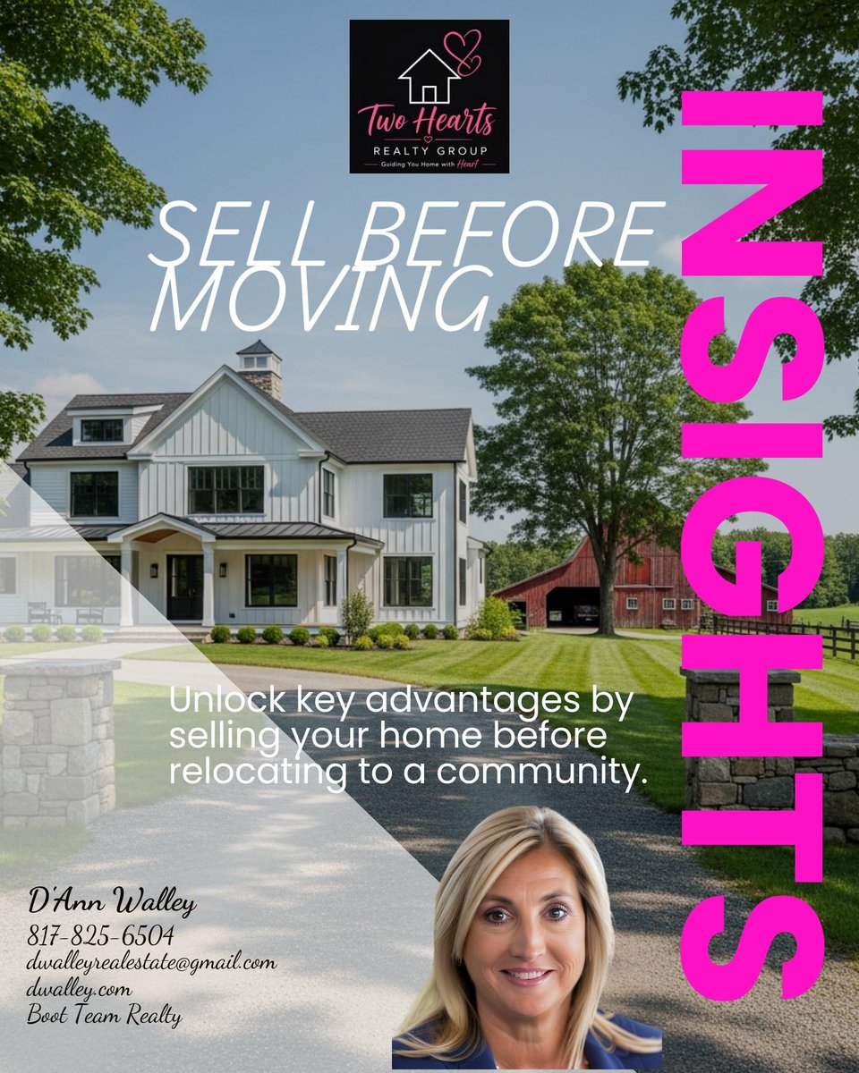 DAnnWalley's tweet photo. Selling before moving to a community can unlock home equity and make downsizing smoother, with fewer listings, motivated buyers act fast. Would you consider listing early? https://t.co/rSTUzRBHS1