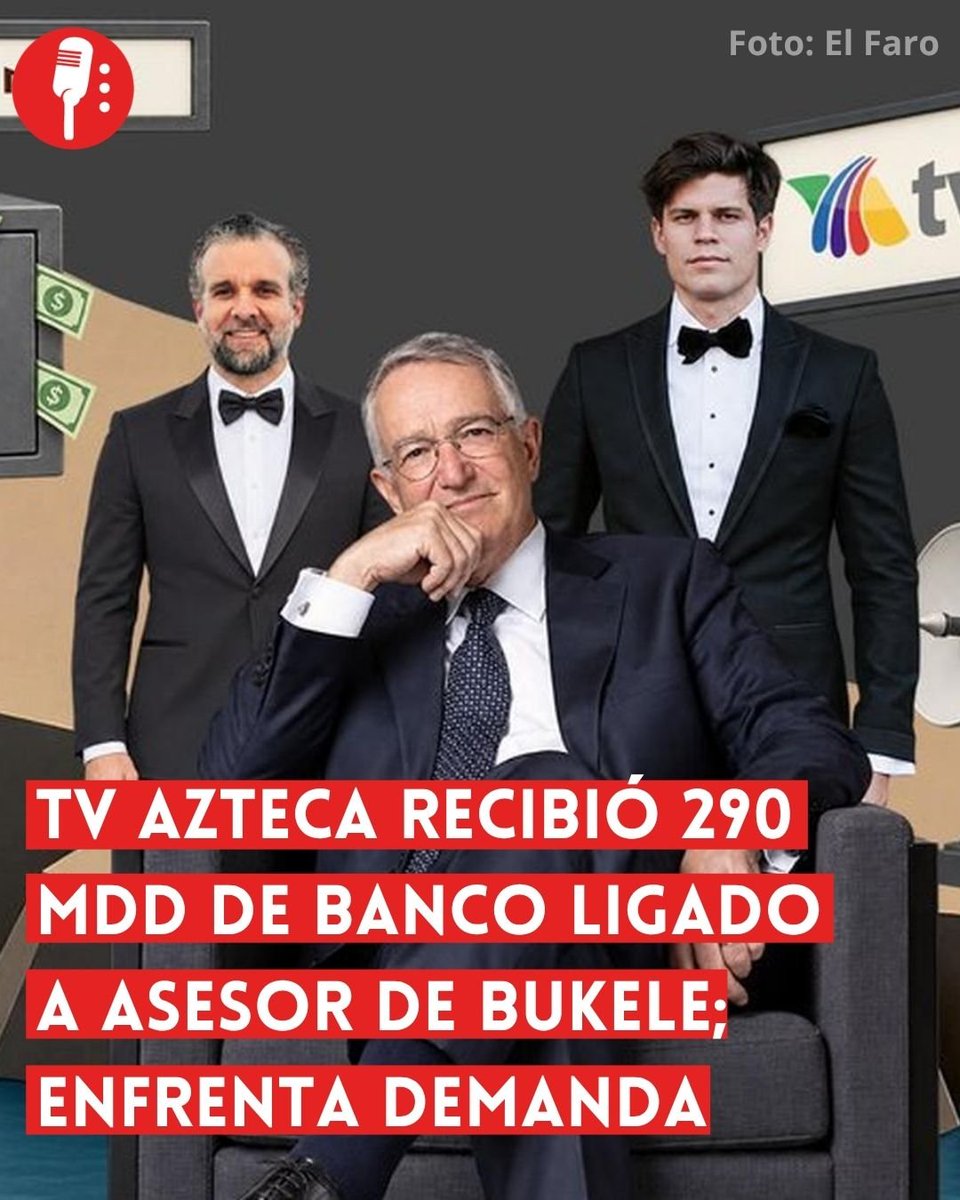ReporterosMX_'s tweet photo. ⭕ OJO | DEMANDA PONE BAJO LA LUPA 290 MDD QUE TV AZTECA RECIBIÓ DE BANCO LIGADO A ASESOR DE BUKELE

Una investigación de El Faro documentó que TV Azteca recibió un préstamo de 290 millones de dólares de AlterBank, una pequeña institución financiera de Santa Lucía vinculada a Tomás Hernández, asesor venezolano del presidente Nayib Bukele. El crédito es objeto de una demanda de The Bank of New York Mellon, que cuestiona la operación y señala que pudo haberse estructurado para dar prioridad a AlterBank frente a otros acreedores. https://t.co/xC2ED5fdFE