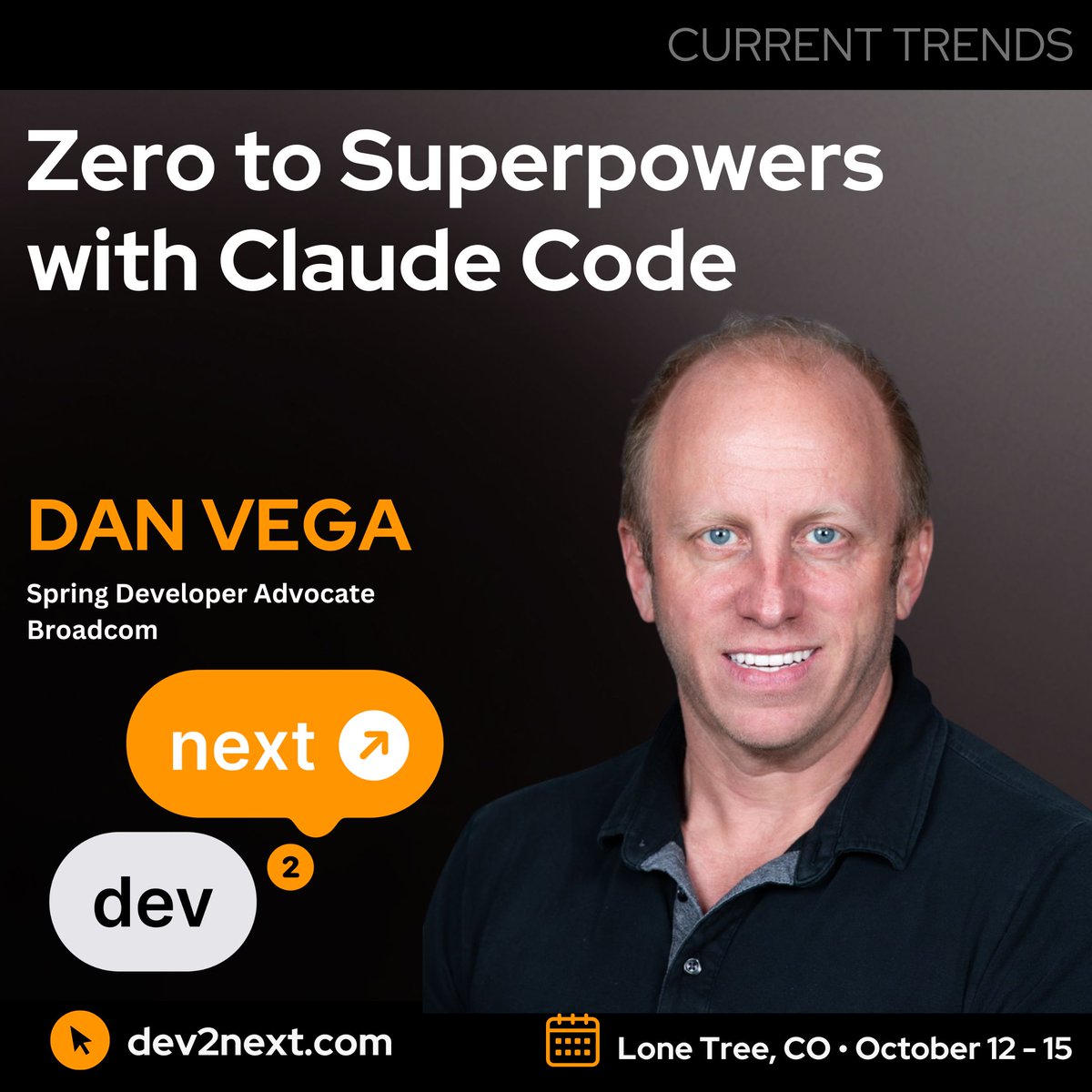 dev2next's tweet photo. Zero to superpowers with Claude Code. 🚀

Join @therealdanvega at #dev2next to learn a practical path from beginner to power user, from the basics that deliver immediate value to custom commands, skills, and agents tailored to your workflow.

🔗 https://t.co/G8gKBfUJRd https://t.co/AuSAv49K9p