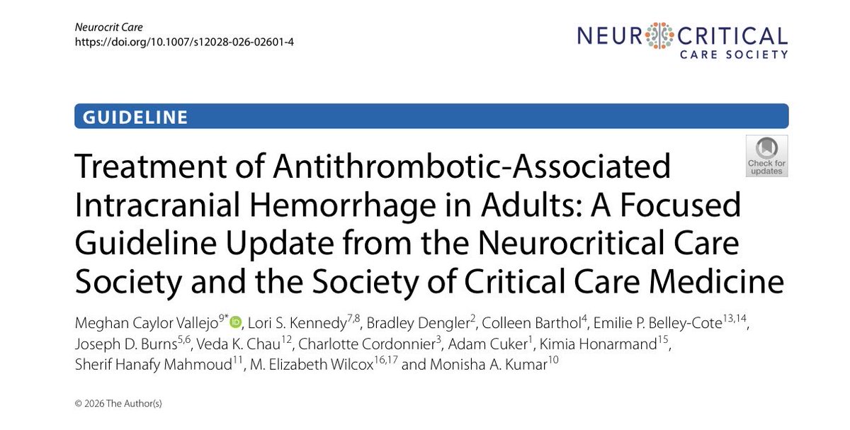 NG_Panos's tweet photo. Hot off the press!

A focused update on the treatment of antithrombitic associated intracranial hemorrhage from NCS and SCCM

https://t.co/AuQvQKnNWR https://t.co/QsVPLdgwUn