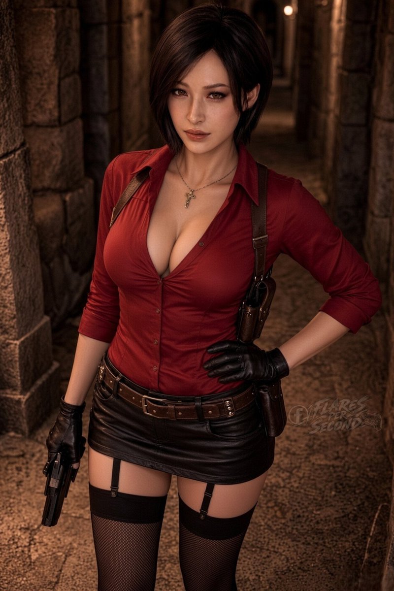 flarespersecond's tweet photo. Ada Wong looks stunning here—classic red outfit, tactical gear, and a dark atmospheric corridor that perfectly matches her signature style. 🔥
#AdaWong #ResidentEvil #RE4Remake #FlamesPerSecond https://t.co/dc6xxBh9vs