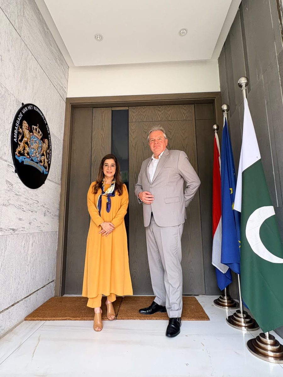 NCRC_Pakistan's tweet photo. Chairperson NCRC, Ayesha Raza Farooq, met with His Excellency Robert-Jan Siegert, Ambassador of the Kingdom of the Netherlands to Pakistan.

The discussion focused on the child rights landscape in Pakistan, with particular attention to issues affecting girls, including child marriage, forced conversion and child labour. The Ambassador appreciated NCRC’s work in advancing and monitoring child rights and particularly acknowledged The State of Children in Pakistan 2025 report as an important evidence-based resource for understanding the situation of children and informing policy, advocacy and institutional action.

@mohrpakistan @NCRC_Pakistan @NLinPakistan 

#NCRC #ChildRights #ChildProtection #ProtectEveryChild