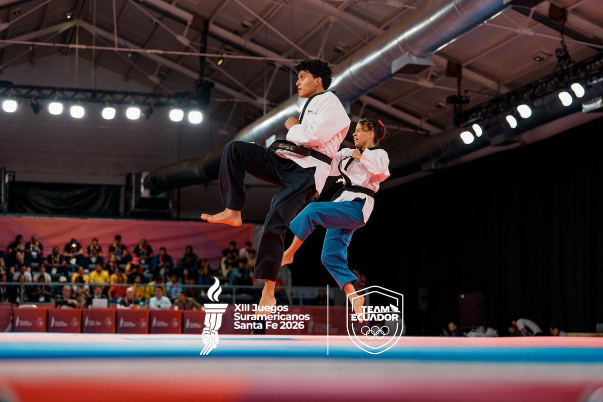 TeamEcuador_Oly's tweet photo. CUARTOS DE FINAL EN POOMSAE MIXTO 🇪🇨🥋

Lester Mota y Lissette Segura finalizaron su participación en Santa Fe 2026 tras caer ajustadamente en cuartos de final ante Argentina por 8.399 a 8.449.

¡Gran trabajo de nuestra pareja tricolor en el tapiz! 👏🇪🇨

#TeamEcuador #SantaFe2026 https://t.co/Uf1NbfkhqA