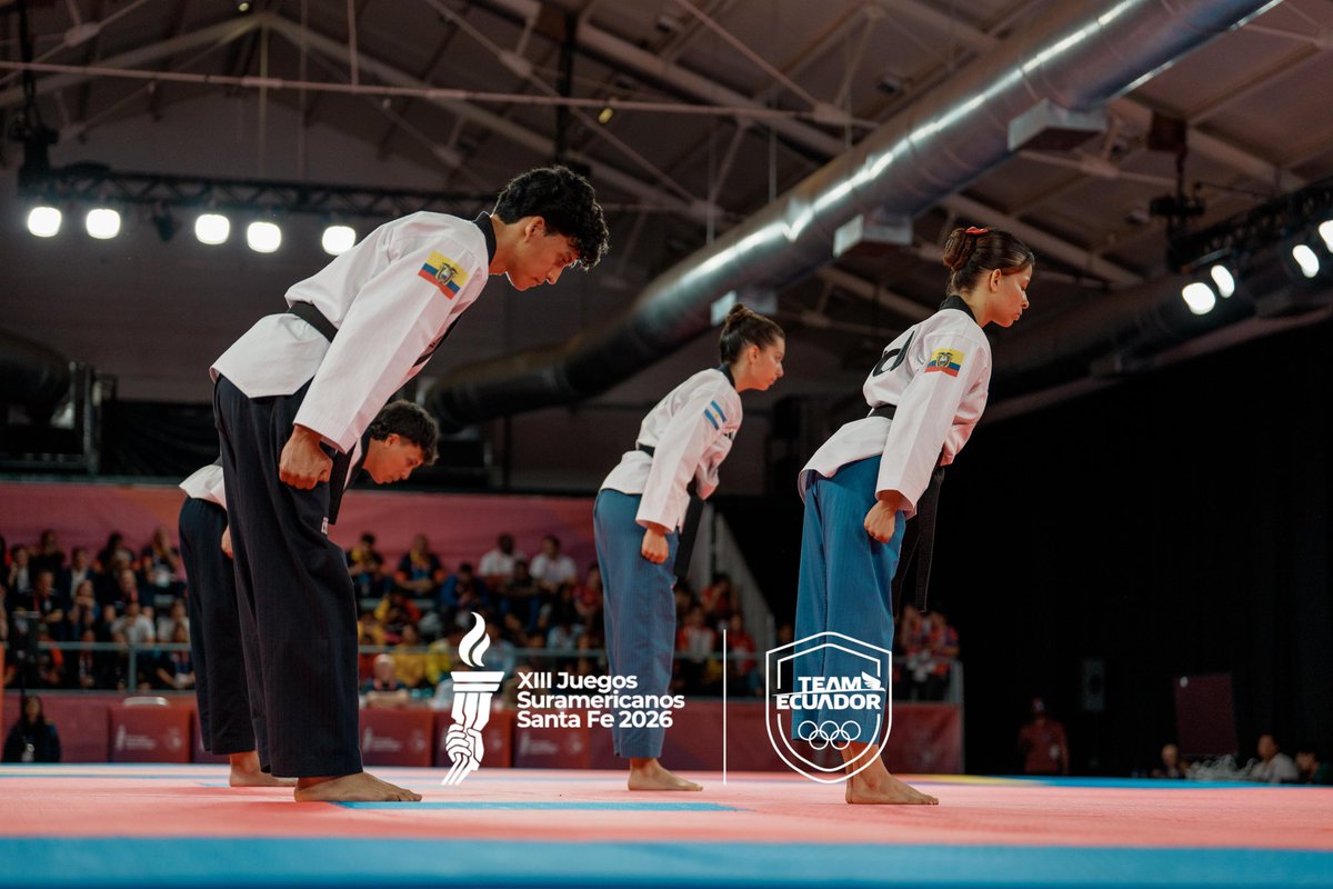 TeamEcuador_Oly's tweet photo. CUARTOS DE FINAL EN POOMSAE MIXTO 🇪🇨🥋

Lester Mota y Lissette Segura finalizaron su participación en Santa Fe 2026 tras caer ajustadamente en cuartos de final ante Argentina por 8.399 a 8.449.

¡Gran trabajo de nuestra pareja tricolor en el tapiz! 👏🇪🇨

#TeamEcuador #SantaFe2026 https://t.co/Uf1NbfkhqA