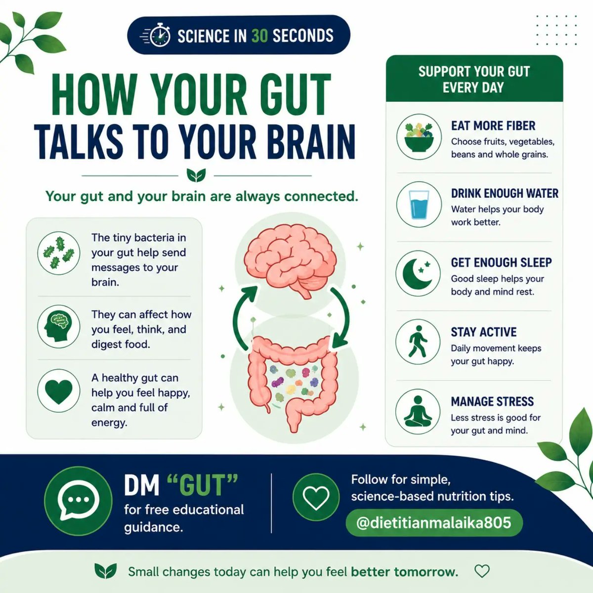 DiamondHaeowu's tweet photo. Your gut and brain are always communicating. Support both with simple habits: eat more fiber, drink enough water, sleep well, and move daily. Small steps today can make a big difference over time. https://t.co/2KsktlW3sq