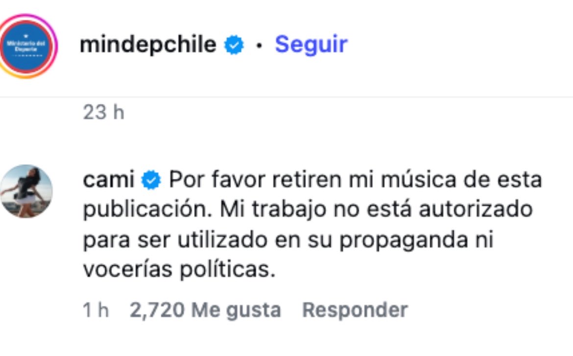 hernan_sr's tweet photo. La banda chilena “Kuervos del sur” se suma a la cantante cami y también le exige al ministerio del deporte que bajen una historia de Instagram con su música. 

Nunca en l vida había visto a un gobierno tan funado como el de Kast. 

👇 https://t.co/Jt8Ayk8HzW
