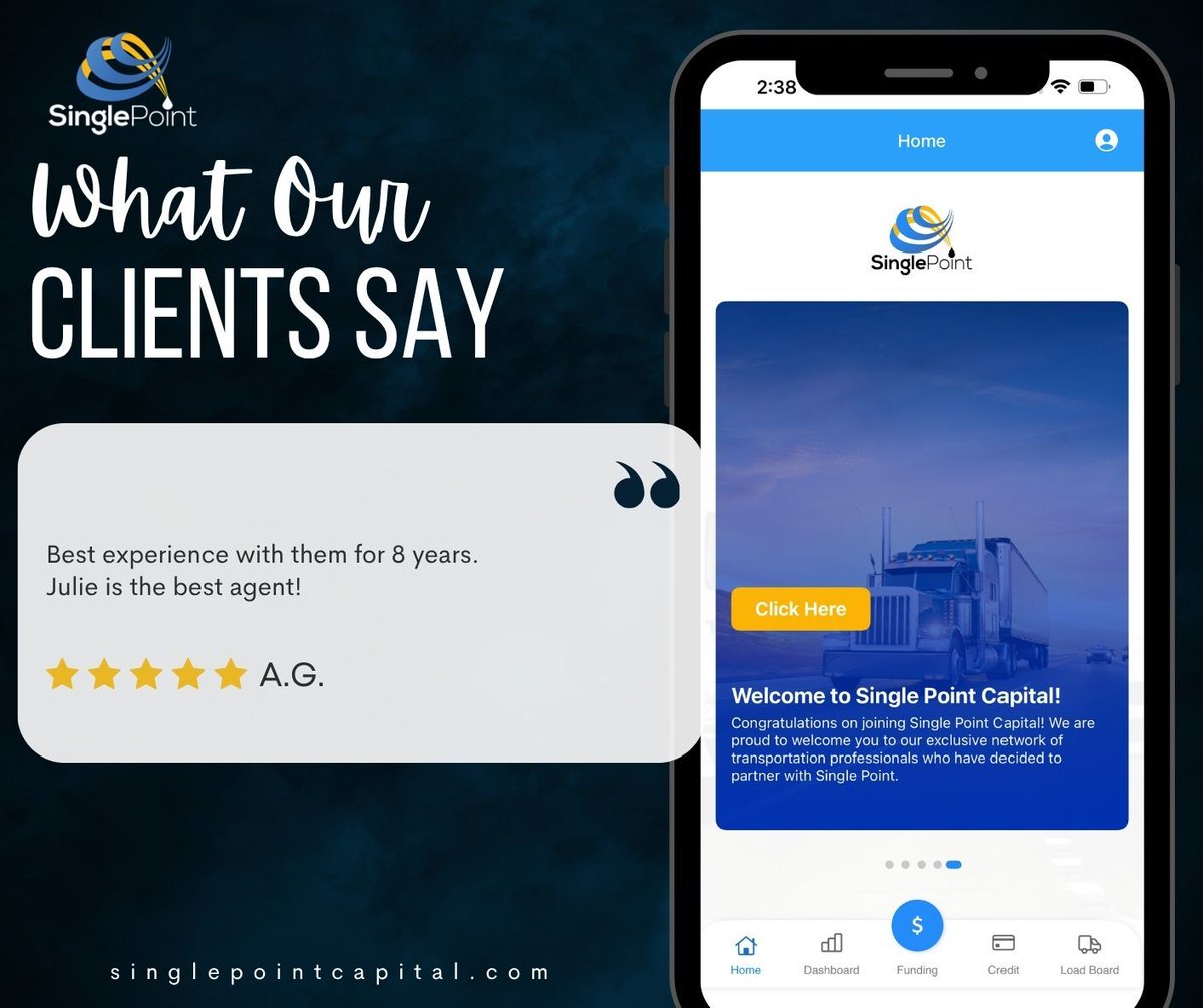 SinglePointCap's tweet photo. 8 years of partnership means a lot to us. We’re grateful for clients who trust Single Point Capital year after year, and we’re especially thankful for team members who make that experience personal.

#SinglePointCapital #FreightFactoring #CustomerService #TruckingBusiness https://t.co/5U877MeauY
