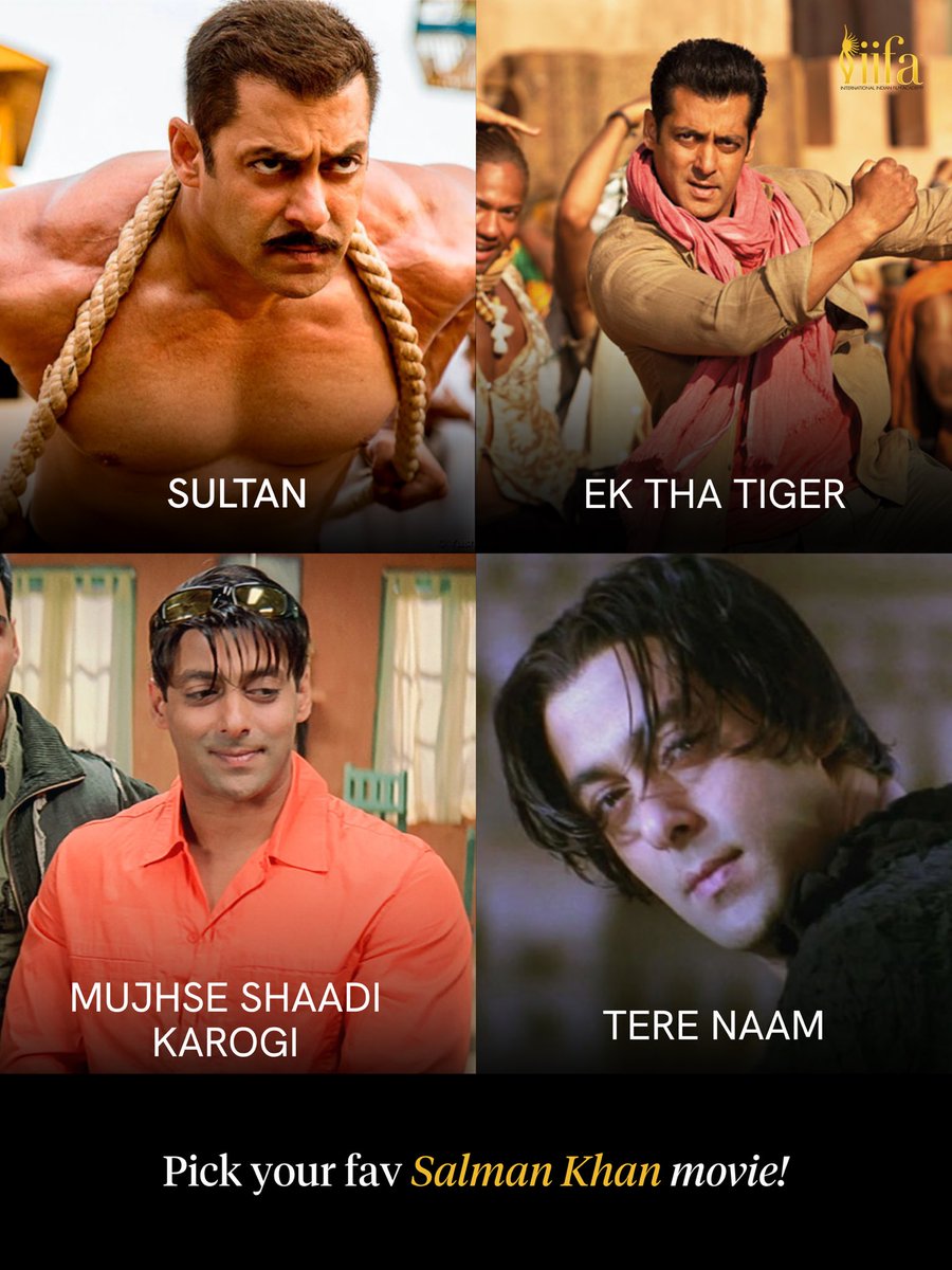 IIFA's tweet photo. One superstar. So many iconic movies. 🔥 Pick your favourite Salman Khan movie! 

#IIFA #Bollywood #SalmanKhan #viral https://t.co/gFkH8PTAqZ