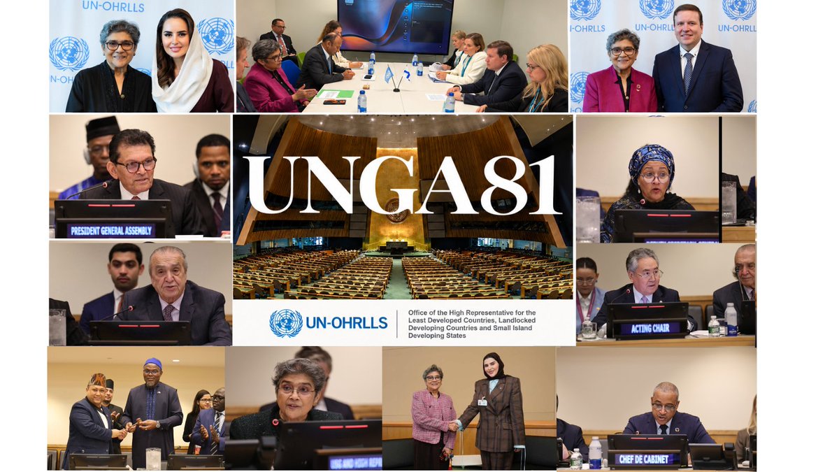 UNOHRLLS's tweet photo. As #UNGA81 high-level-week draws to a close, @UNOHRLLS, led by @USGRabab_UN has been engaging in a wide range of bilateral meetings, high-level events and partner dialogues focused on advancing the priorities of the world's most vulnerable countries: #LDCs, #LLDCs & #SIDS.
➡️ Read all about it here:
https://t.co/0uR1hpfTtG