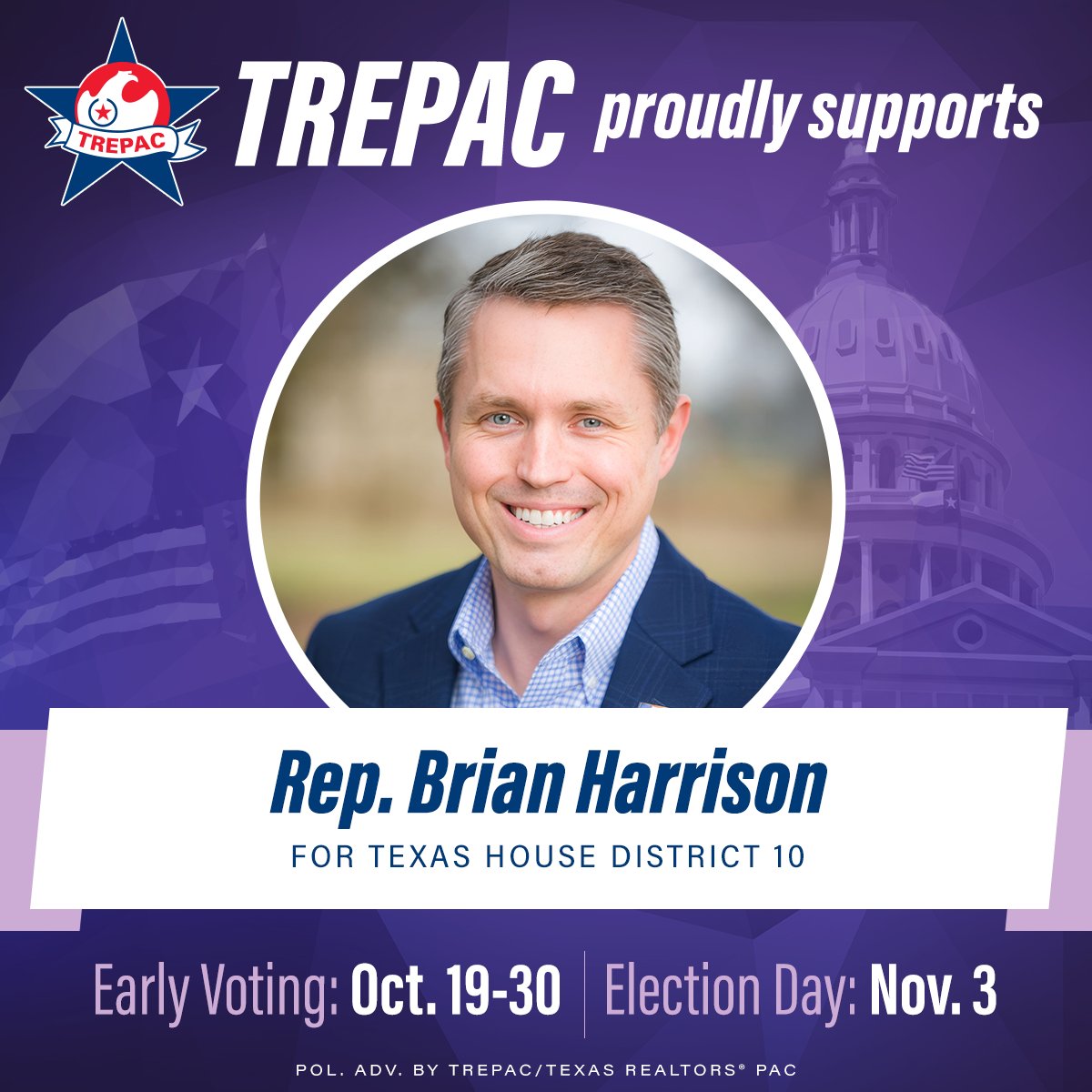 TexasTREPAC's tweet photo. We are proud to support @brianeharrison for #HD10 #txlege https://t.co/IIvozGCO0r