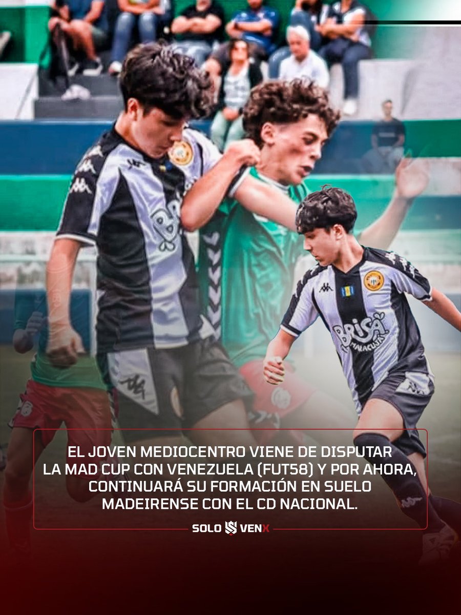 SOLOVENEX_'s tweet photo. 🇻🇪 🟡👶🏻 • El MC (2013) seguirá bajo la estructura formativa del @CDNacional.
La temporada pasada anotó 09 goles como volante defensivo (24 partidos).
✳️ A pesar de ser pieza del U14, seguirá bajo el radar de la U15 y U16 madeirense.
Jugador elegible para: 🇻🇪, 🇮🇹, 🇵🇹.
#SVX https://t.co/XXqlitcbUk