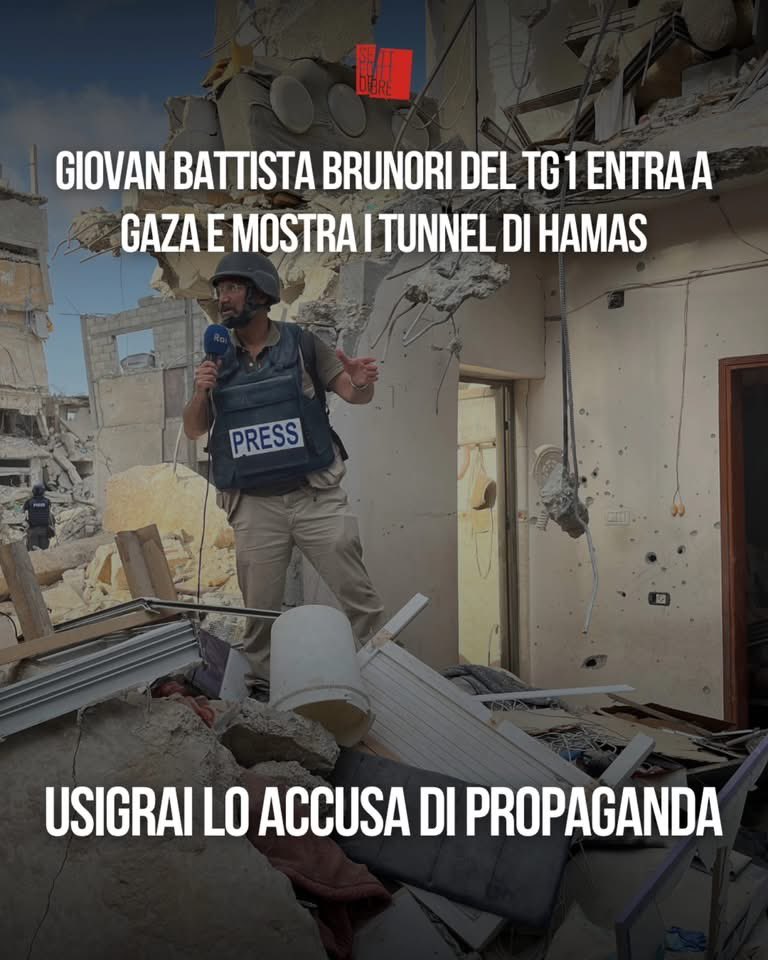 BMitraglia's tweet photo. ✍🏻 Setteottobre - @Setteottobre_ 

Il Tg1 entra nei tunnel di Hamas e mostra la verità: più di 500 km di tunnel, un investimento gigantesco, soldi sottratti alla popolazione per costruire un’arma micidiale contro Israele, preparare il massacro del 7 ottobre, proteggere i terroristi dalla reazione israeliana e usare i civili come scudo.

Cose note, ammesse persino da Hamas: «abbiamo costruito i tunnel per proteggerci dagli aerei. Combattiamo da dentro i tunnel. Proteggere i civili è responsabilità delle Nazioni Unite» (Mousa Abu Marzouk, ufficio politico di Hamas, Russia Today, 27 ottobre 2023).

E il sindacato dei giornalisti Rai aggredisce l’autore del servizio Giovan Battista Brunori, accusandolo di piegare il Servizio Pubblico ai temi della propaganda.

Sono giornalisti senza morale, senza rispetto per la loro professione, senza alcuna deontologia professionale. Aggrediscono un collega perché non propala le menzogne del genocidio a Gaza e si ostina a non distorcere la realtà, ma prova a rappresentarla.