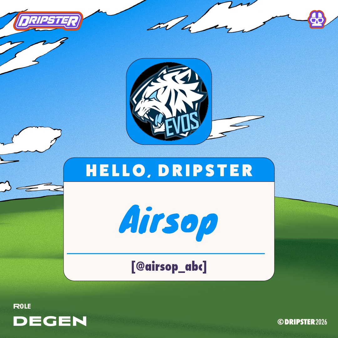 airsop_abc's tweet photo. I'm @airsop_abc as "Degen"
Reserved my seat for @DripsterNFT

UNLEASH THE BEAST. https://t.co/dx84YeQiN1