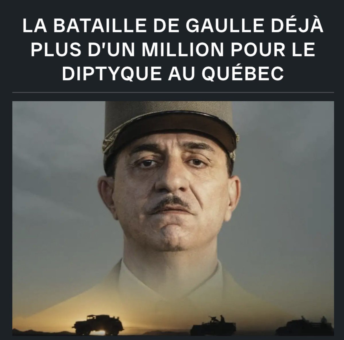 Cinema_fr_hub's tweet photo. 🚨ALERTE🚨

DE GAULLE CARTONNE À L’INTERNATIONAL !

Sorti dans une poignée de pays, il fait sensation au Royaume-Uni et au Québec, bien plus que Monte-Cristo, autre grosse prod de Pathé !

Conséquence !
Sortie US confirmé🇺🇸

Pour rappel la France envera PAS De Gaulle aux Oscars… https://t.co/QxF8Q041Dx