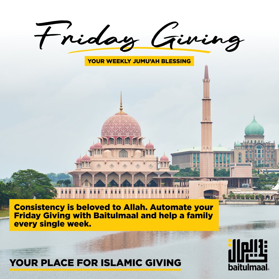 baitulmaal's tweet photo. The most beloved deeds to Allah are those that are consistent, even if small.

A weekly gift with Baitulmaal means a family receives help not once, but every single week.

Automate your Friday Giving today.

https://t.co/PsjFUMUCMG
.
.
.
.
.
. 
#Baitulmaal #Compassion #Hope #Aid #Sunnah #Islam #Sadaqah #Charity #Orphans #Children #Food #Education #Healthcare