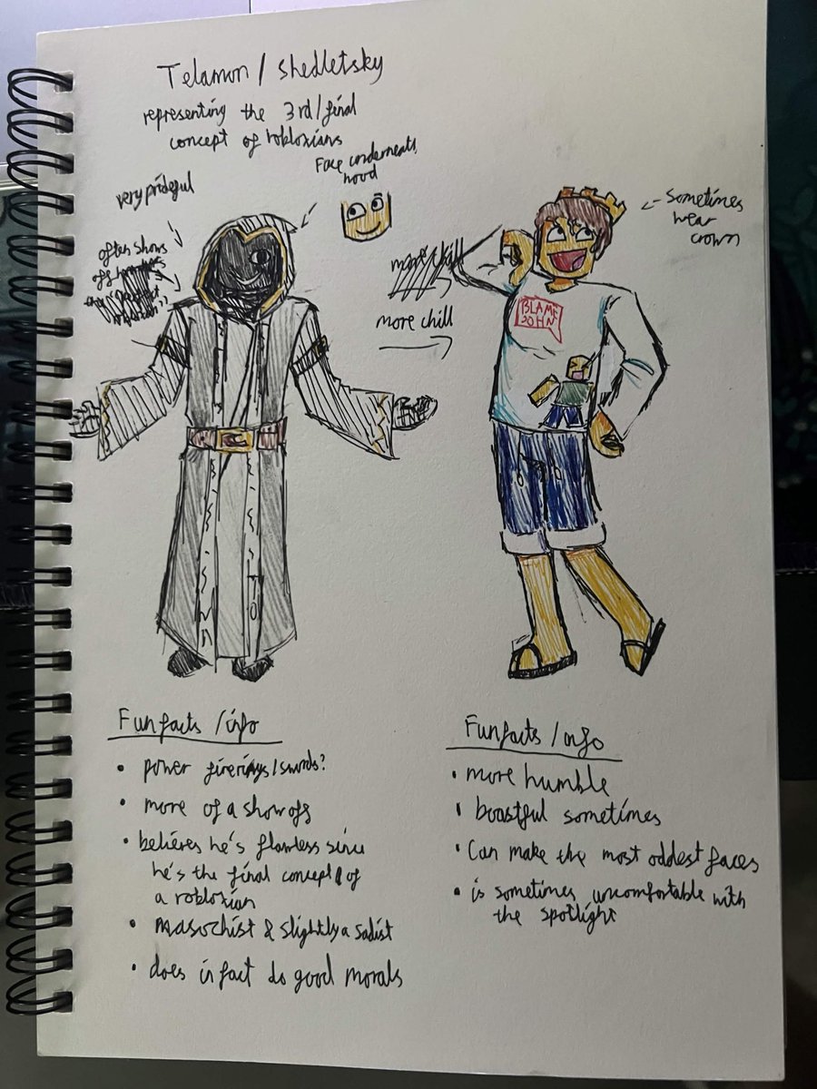 VainlessHollow's tweet photo. Made this concept about these three. (Builderman design is inspired by @meridian_cities . His design for Builderman is puppet like so I thought maybe I could kinda expand on that interpretation?) I’m planing on drawing it digitally soon https://t.co/6zbDSKrgWF