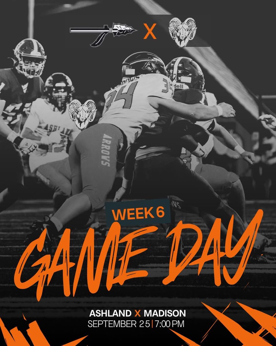 Arrow_Football_'s tweet photo. WEEK 4. πΈπ»π€΄π»
Itβs Homecoming for Team 120 and we are happy to welcome home our Ashland Arrow alums. Tonight, at Community Stadium, we host long time conference rivals @RamsMadison for a 7pm kickoff to this 2026 Homecoming game. Arrows up, Horns down. ππ― #GoArrowsπΉπ #TEAM120 #HEBREWS1211 #BEATMADISON