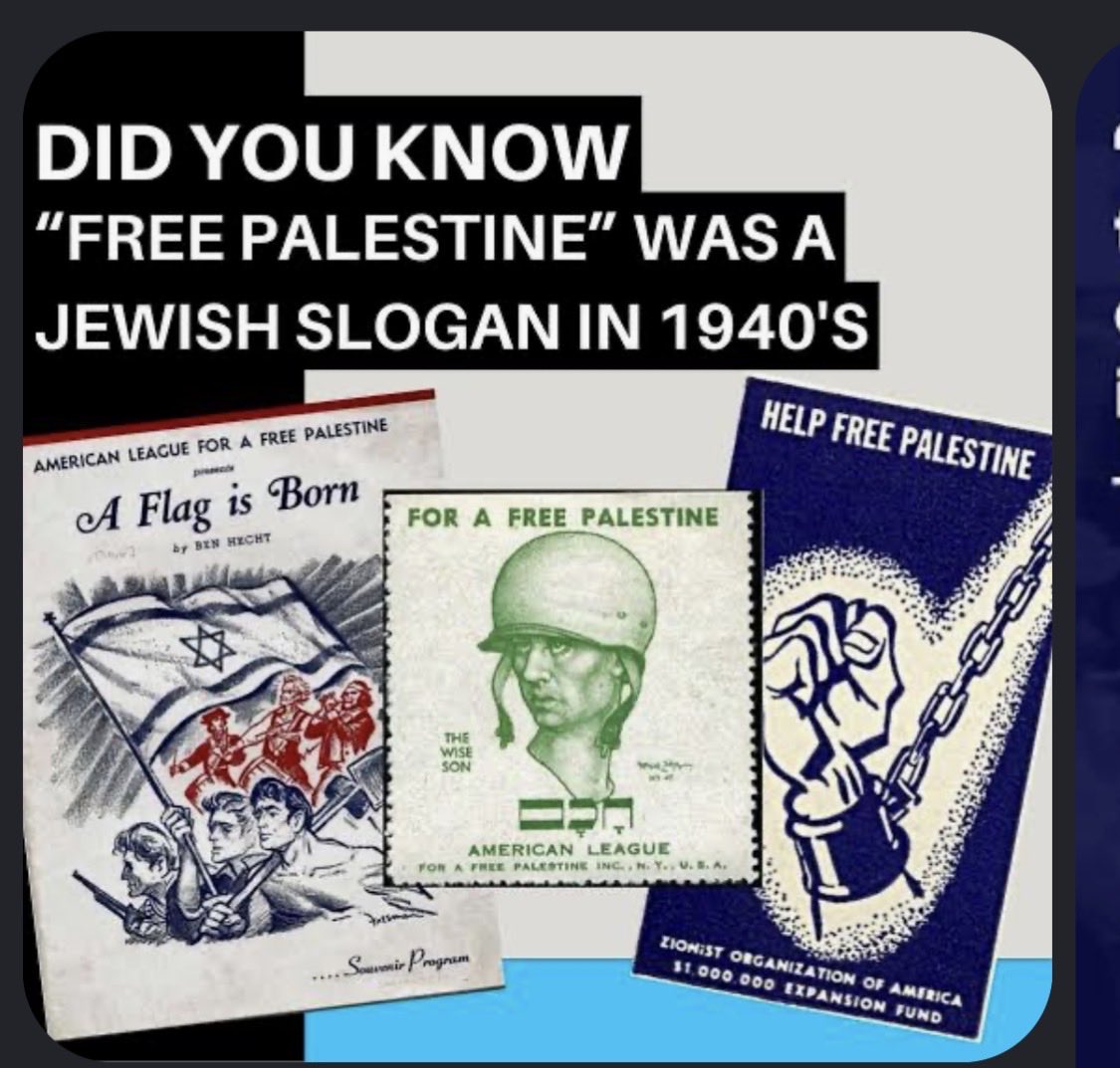 veguigui's tweet photo. Ce que les palestiniens ont donné au monde, à part le terrorisme, je ne sais pas, mais je sais ce qu’ils lui ont volé…

- Le keffieh vient de kūfiyya, qui veut dire « de Koufa » une ville irakienne fondée en 638 près de l’Euphrate.
C’etait les marins qui le portaient, le quadrillage représente les filets et les ondulations les vagues dans l’eau.
C’était un couvre chef irakien porté aussi par les juifs, très nombreux en Irak depuis plus de 2000 ans.

- le drapeau palestinien 🇵🇸 n’eet autre que le drapeau jordanien sant l’étoile 🇯🇴

- le slogan Free Palestine appelant à la décolonisation de la Palestine était un mouvement sioniste des années 1940, demandant le départ des britanniques et la refondation de l’état d’Israël sur ses terres ancestrales.

- Jesus etait palestinien… Non, c’etait le roi des Juifs.

Je passe sur les élucubrations genre Gaza c’est Auschwitz, la famine, le génocide et autres délires du même genre.
Les palestiniens ne sont que des arabes qui se sont inventé une légende uniquement dans le but de détruire Israël et les juifs.