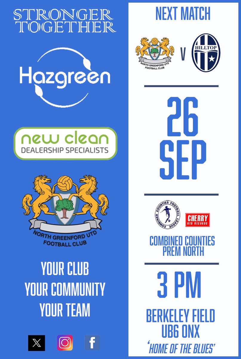 NGUfootballclub's tweet photo. Back at home tomorrow for the visit of @fc_hilltop to Berkeley Fields. We’d love to see you so why not pop in for a pint a crusty roll and hopefully an entertaining game of football 💙💙 #StrongerTogether https://t.co/AXS2JPEEUl